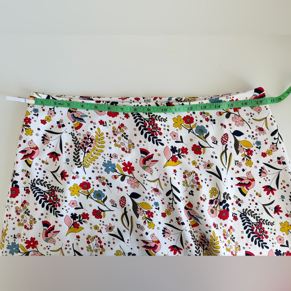 Boden Multicolor Floral/Bird Long Sleeve Blouse & Midi Skirt Set Size 12 - Picture 12 of 16